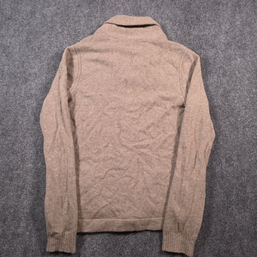 John Varvatos USA Luxe Cardigan Mens Medium Tan Merino Wool Nylon Grandpa - Picture 5 of 11